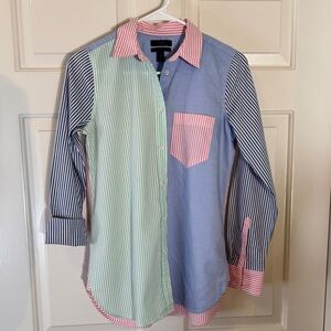 J. Crew Multicolor Striped Button Down - Classic Black Label Boy Shirt Size: 0